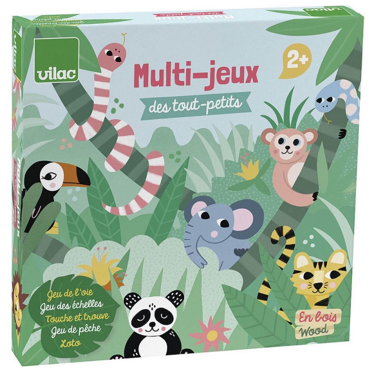 Vilac Coffret multi-jeux en bois : Multi-Jeux des tout-petits Iceland Michelle Carlslund