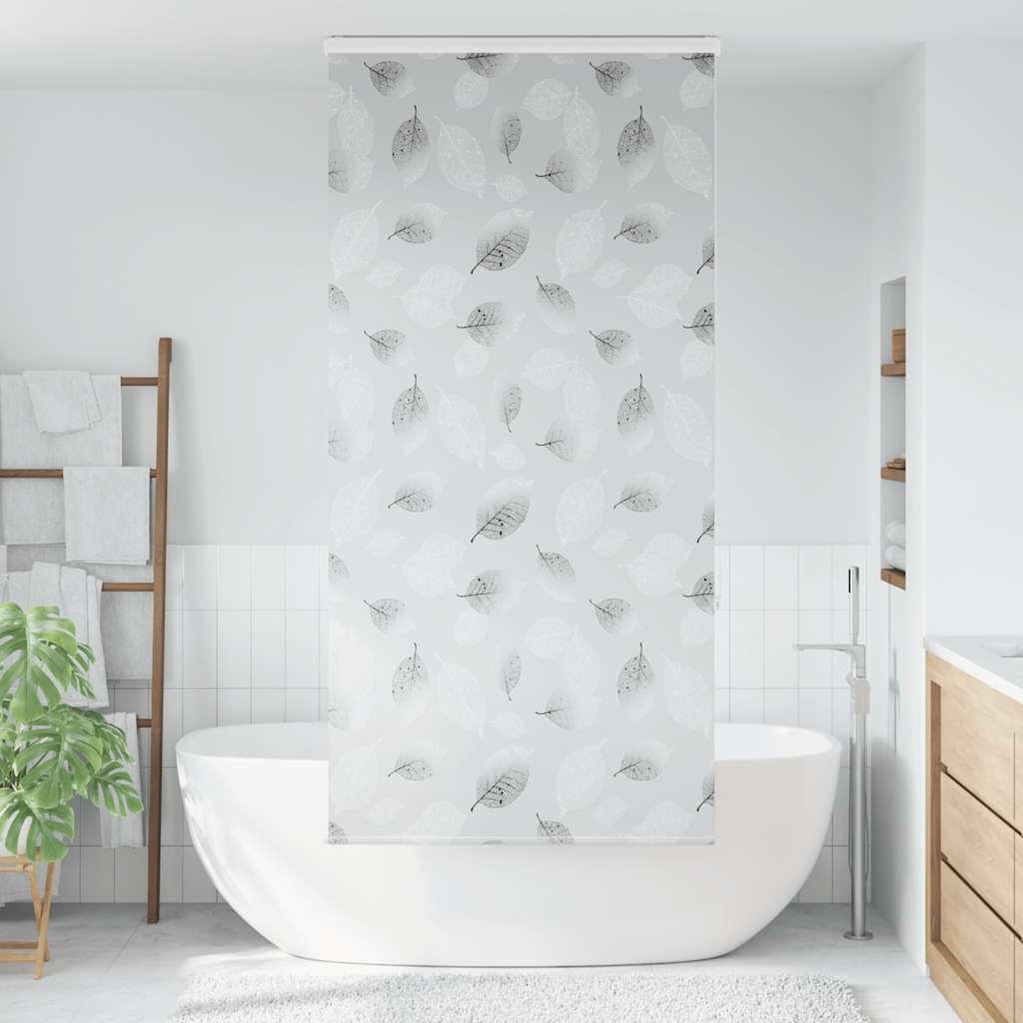 Voir la diapositive 2 : VIDAXL Store enrouleur de douche avec cassette largeur du tissu 86 cm