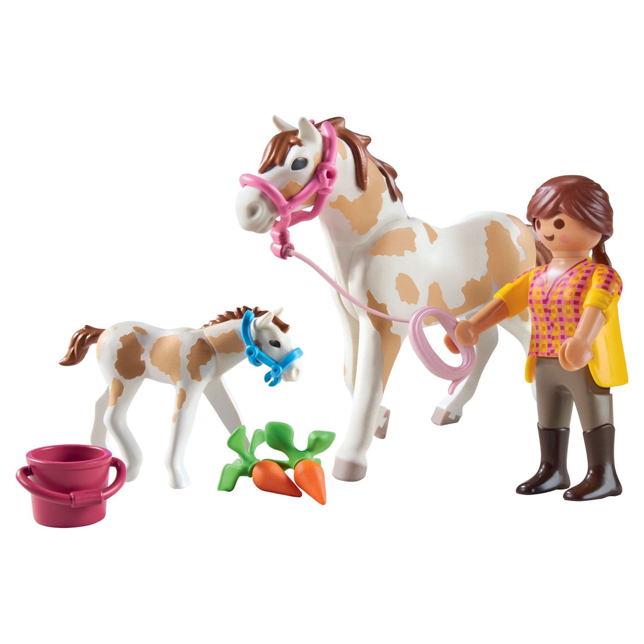 Voir la diapositive 2 : PLAYMOBIL 71243 Jument et poulain 
