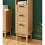 Voir la diapositive 5 : Demi colonne de rangement salle de bain avec cannage naturel H100cm AMANDINE