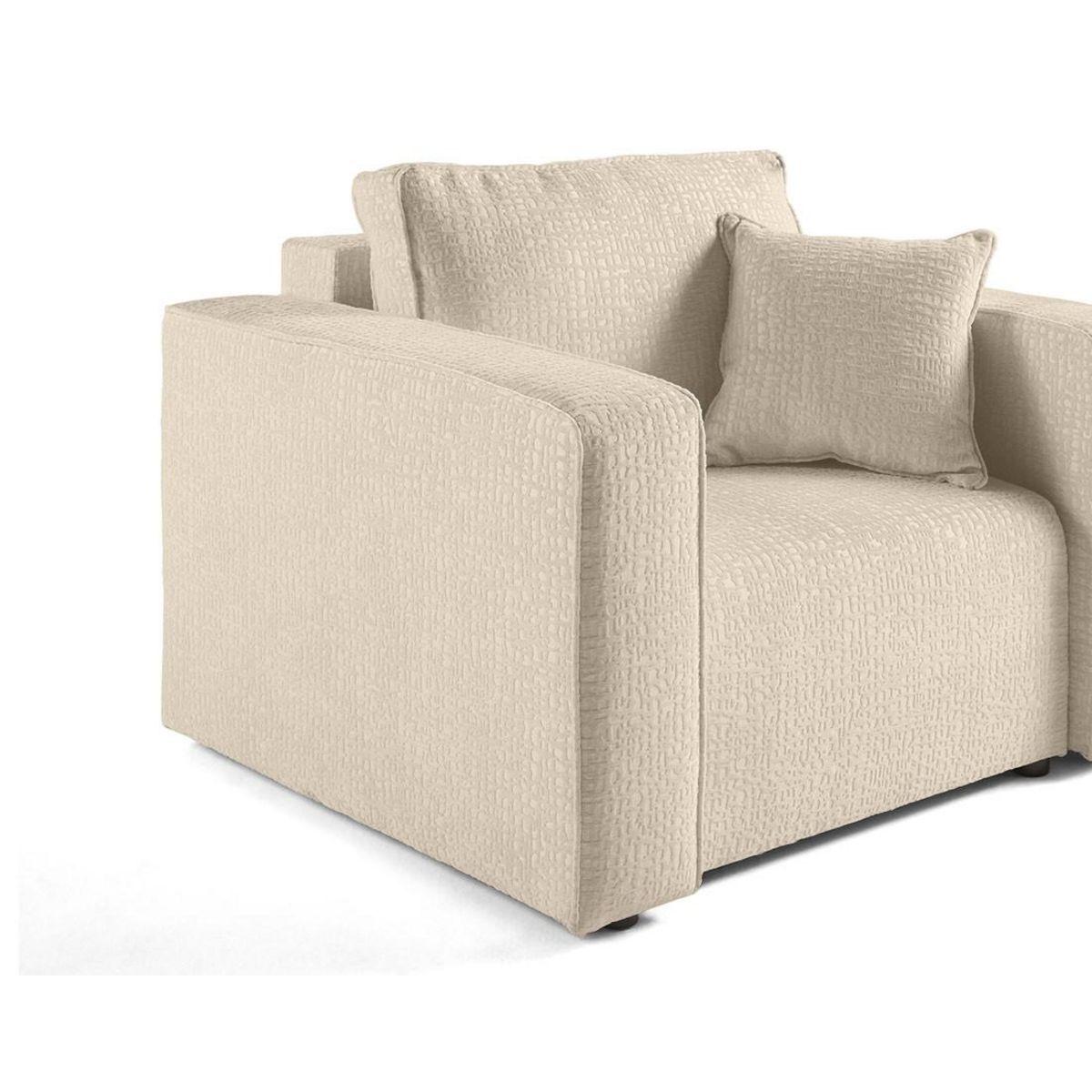 BEST MOBILIER Topaze - fauteuil - en tissu velours relief
