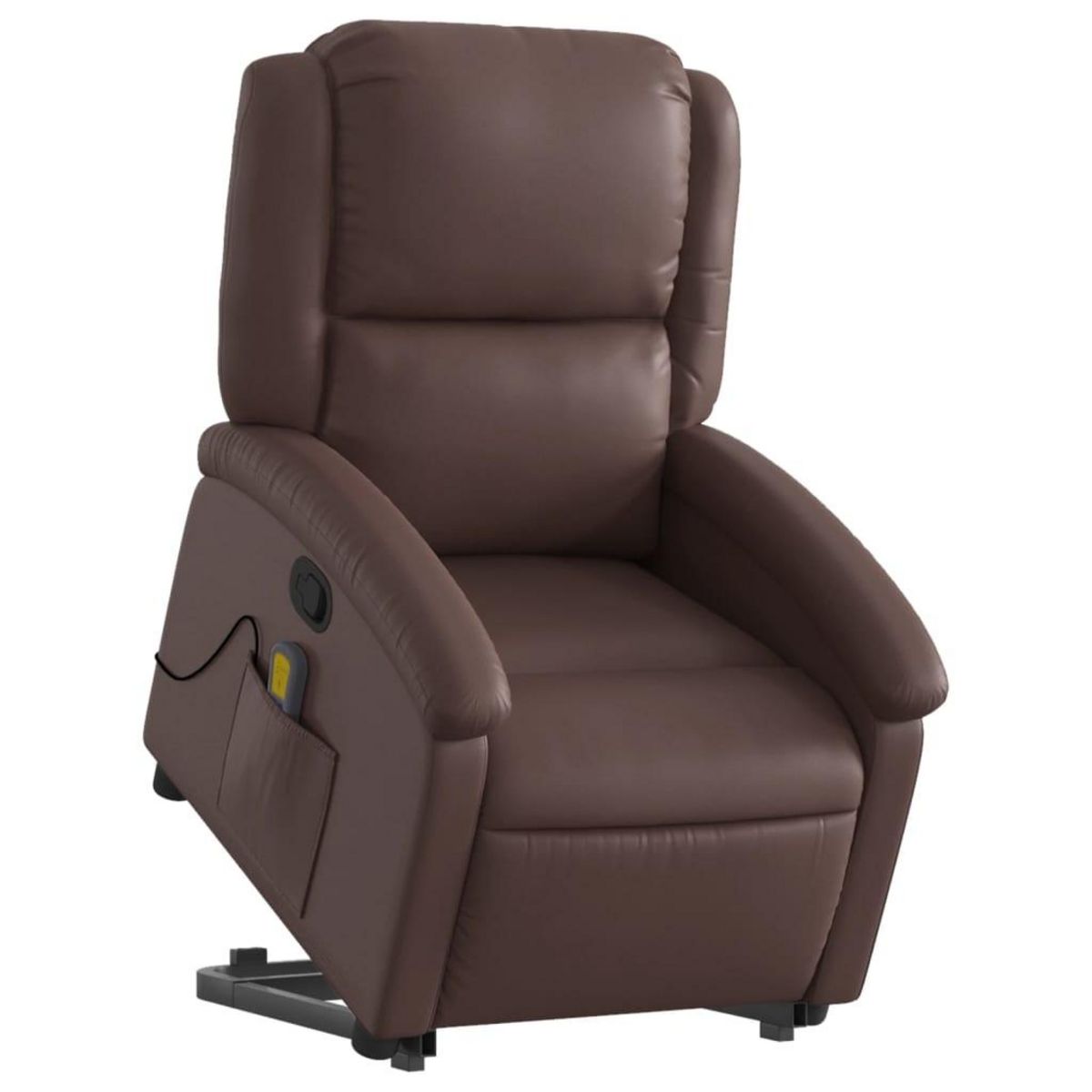 VIDAXL Fauteuil inclinable de massage Marron Similicuir