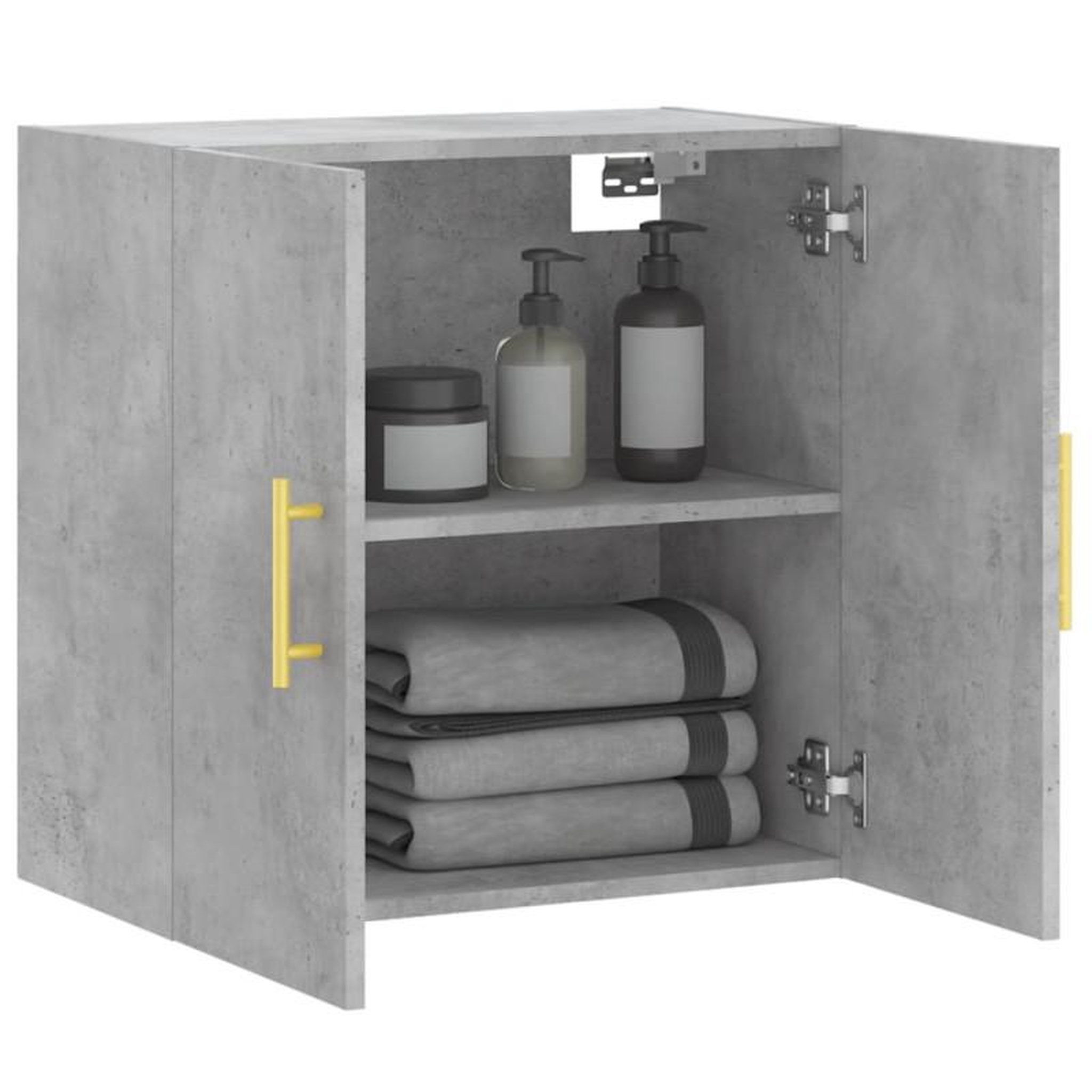 Voir la diapositive 4 : VIDAXL Armoire murale gris béton 60x31x60 cm bois d ingénierie