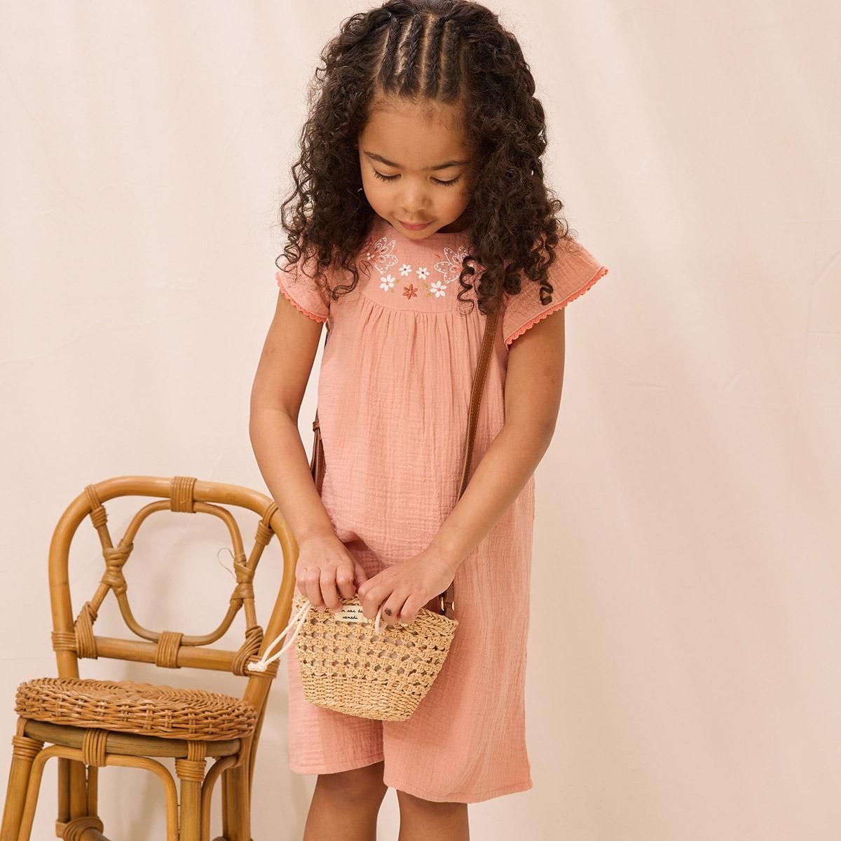 Petit Béguin Robe enfant en gaze de coton Mindanao