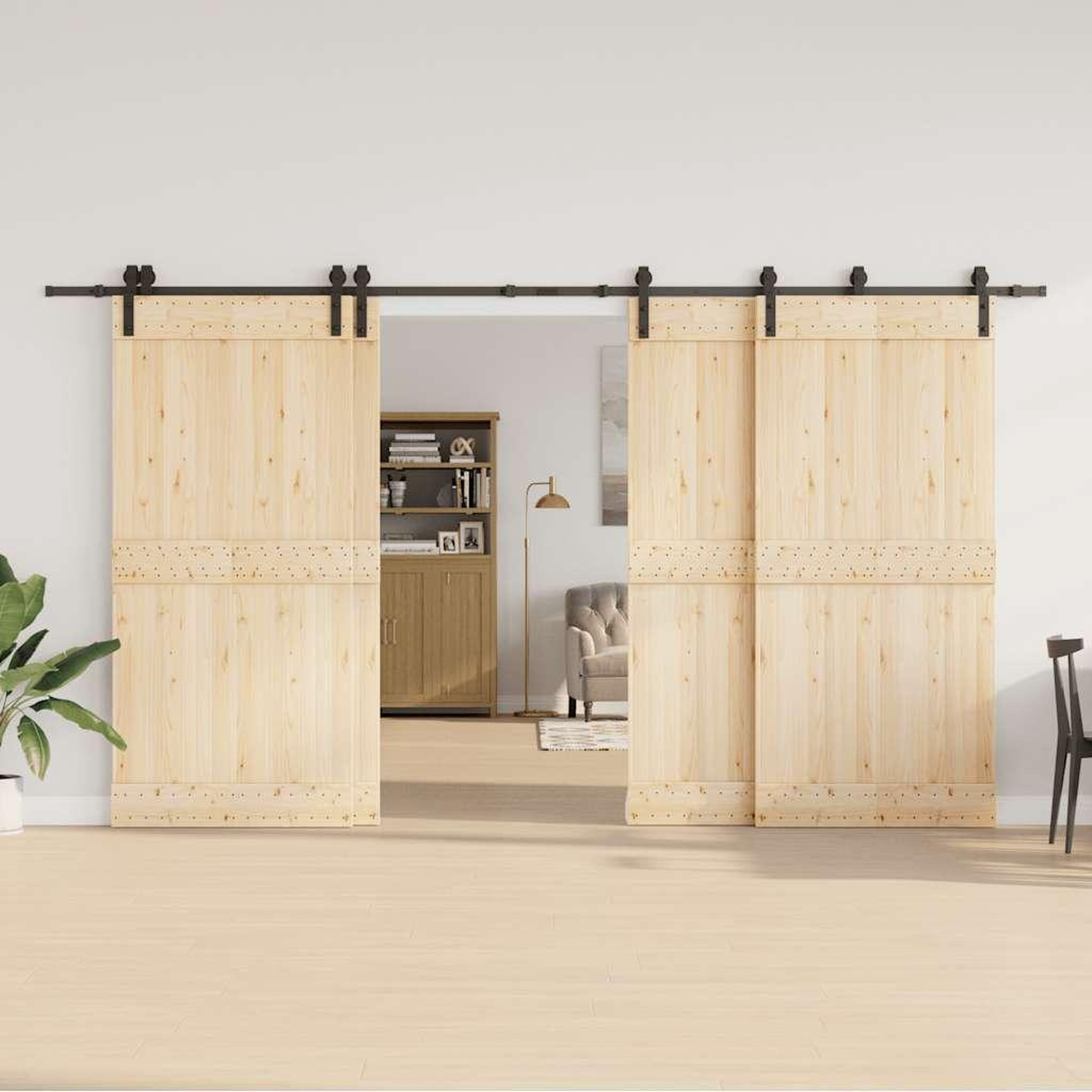 Voir la diapositive 3 : VIDAXL Kit de quincaillerie de porte coulissante 400 cm acier noir