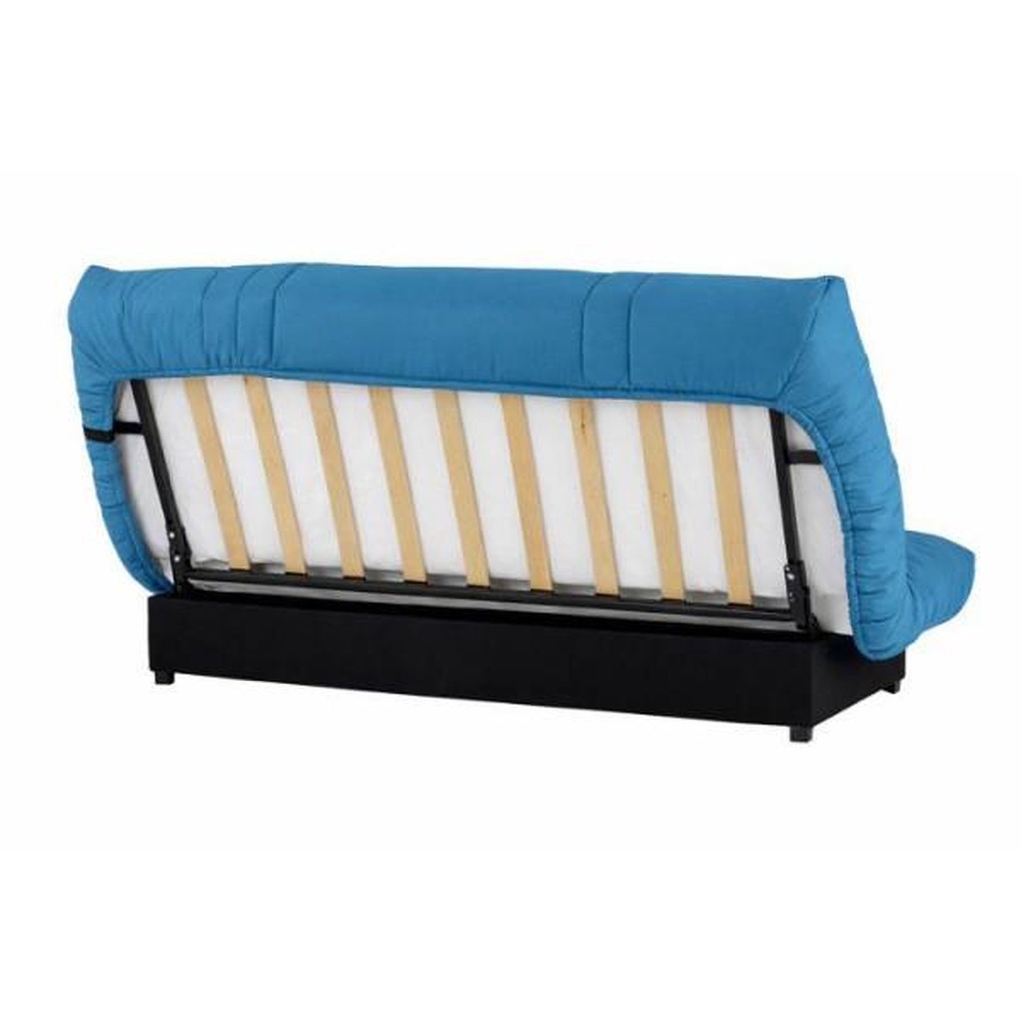 Voir la diapositive 5 : NO BRAND Banquette Clic-clac - 3 places - Tissu Bleu canard - 190 x 90 x 92 cm - PIXIE