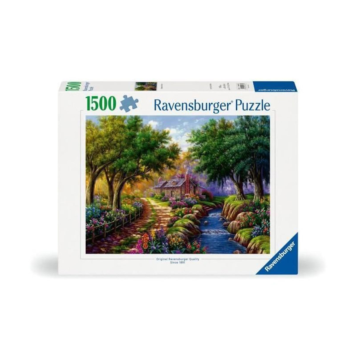 RAVENSBURGER Puzzle 1500 pièces – Cottage au bord de la rivière – 80 x 60 cm – Ravensburger – Qualité supérieure – Dès 14 ans