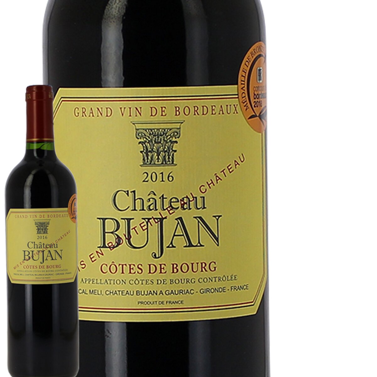 Vin rouge AOP Côtes-de-Bourg Château Bujan 75cl