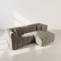 Voir la diapositive 3 : LISA DESIGN Curtis - canapé d'angle droit 4 places avec accoudoir en tissu texturé