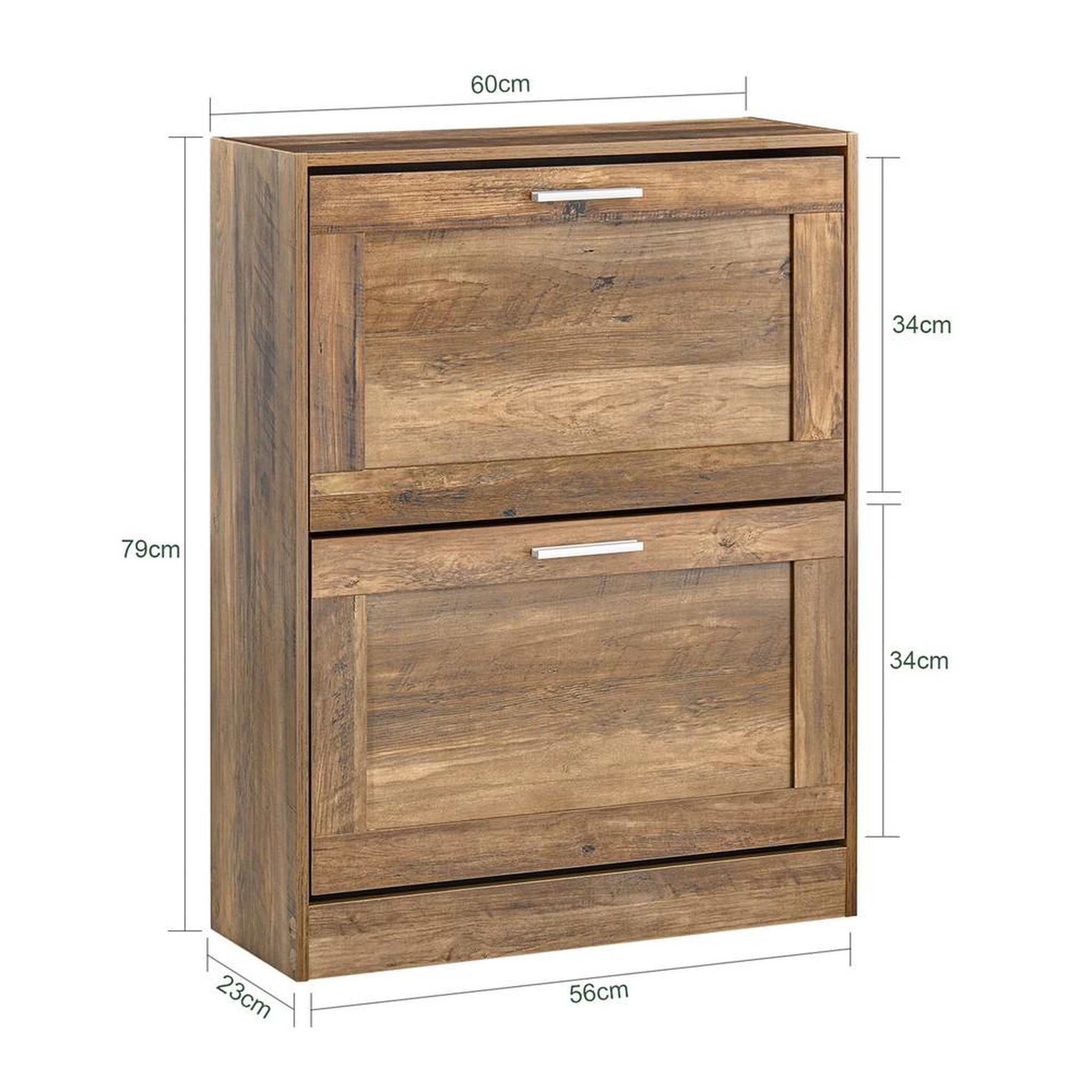 Voir la diapositive 3 : SOBUY SoBuy - Meuble À Chaussures 2 portes - Rustique - FSR137
