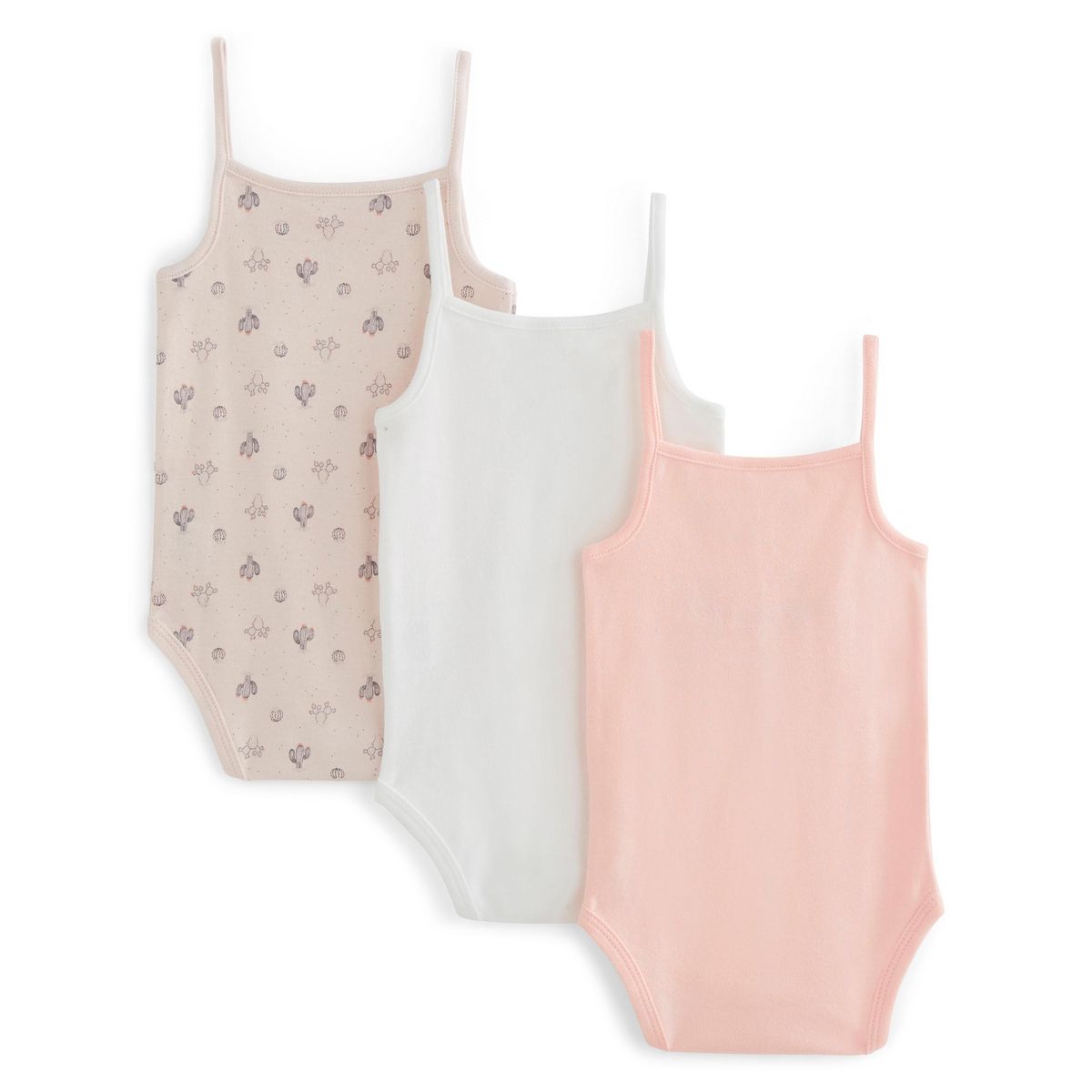 IN EXTENSO Lot de 3 bodies sans manches bébé fille