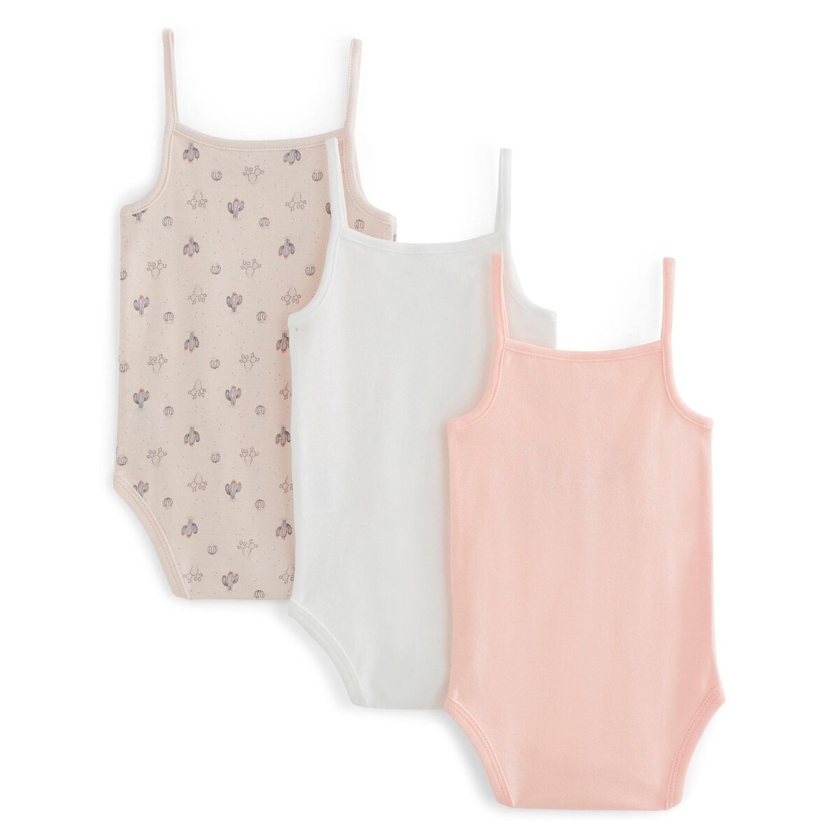 IN EXTENSO Lot de 3 bodies sans manches bébé fille