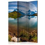 paris prix paravent 3 volets lake with mountain reflection, switzerland 135x172cm
