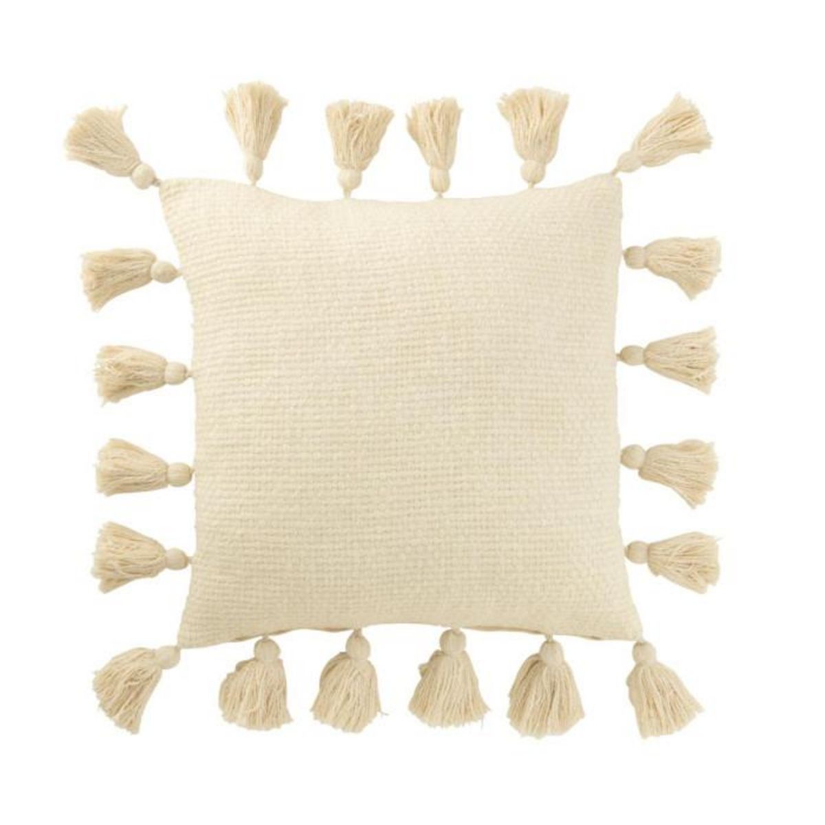 Paris Prix Coussin Déco Tissé  Floches  45x45cm Blanc