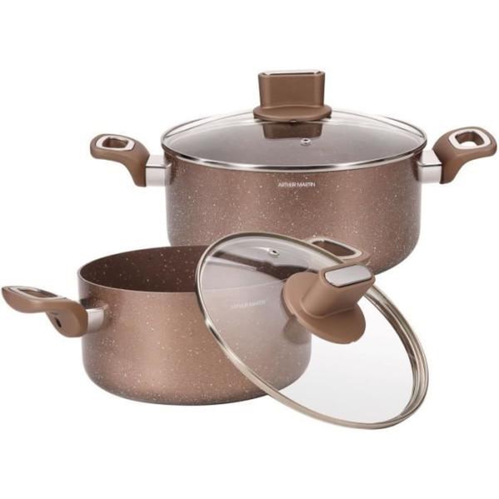 Voir la diapositive 6 : Arthur Martin Set de marmites - ARTHUR MARTIN - AM9820 - 20-24 cm avec couvercle en verre - Aluminium - Tous feux dont induction