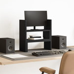 VIDAXL Organisateur de bureau réglable noir bois d ingénierie
