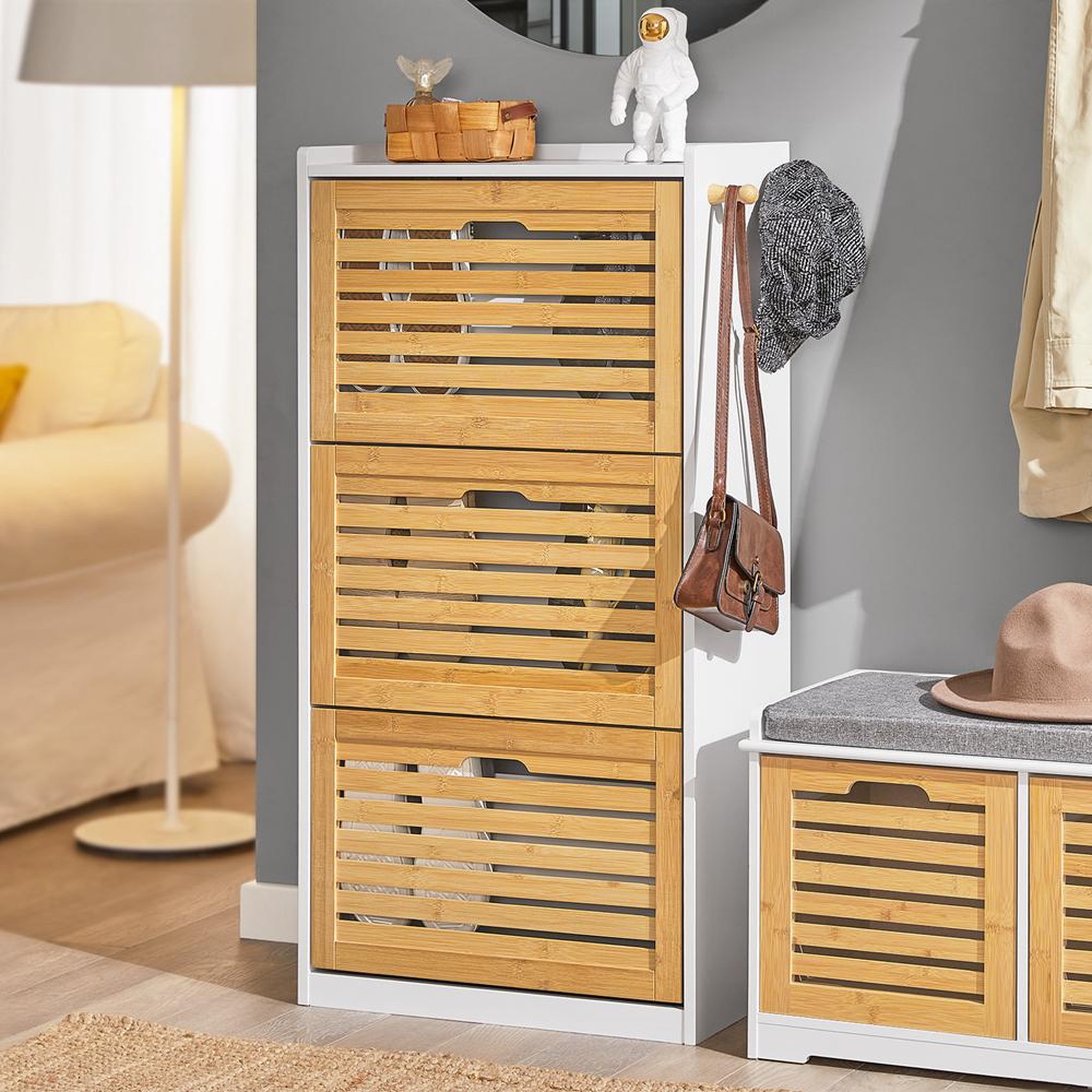 Voir la diapositive 2 : SOBUY SoBuy - Meuble À Chaussures 3 portes - Moderne - FSR108