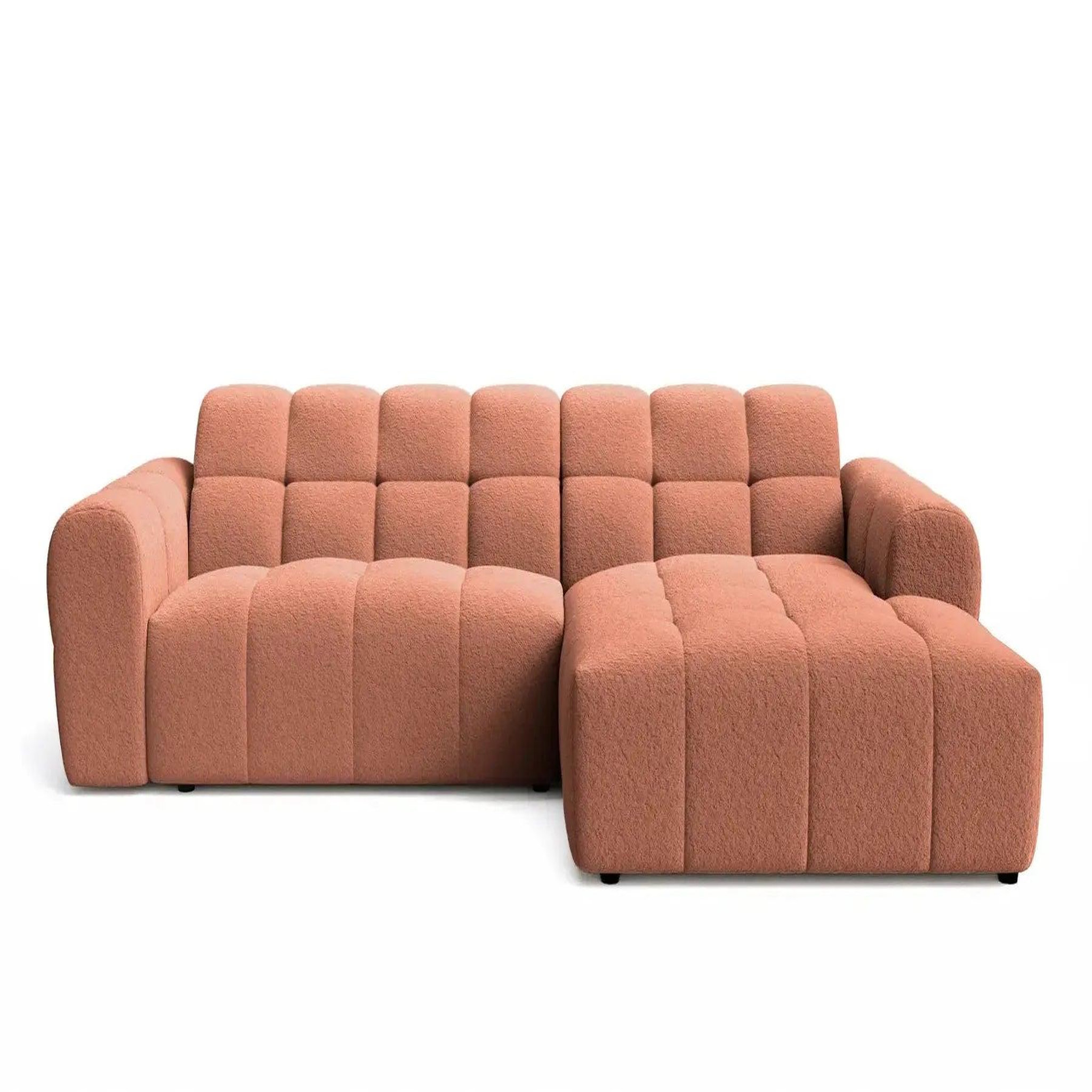 Voir la diapositive 1 : CASANOVA PARIS Alexia - canapé d'angle tissu bouclette