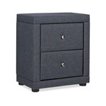 HomeStyle4U Table de chevet chambre 2 tiroirs gris