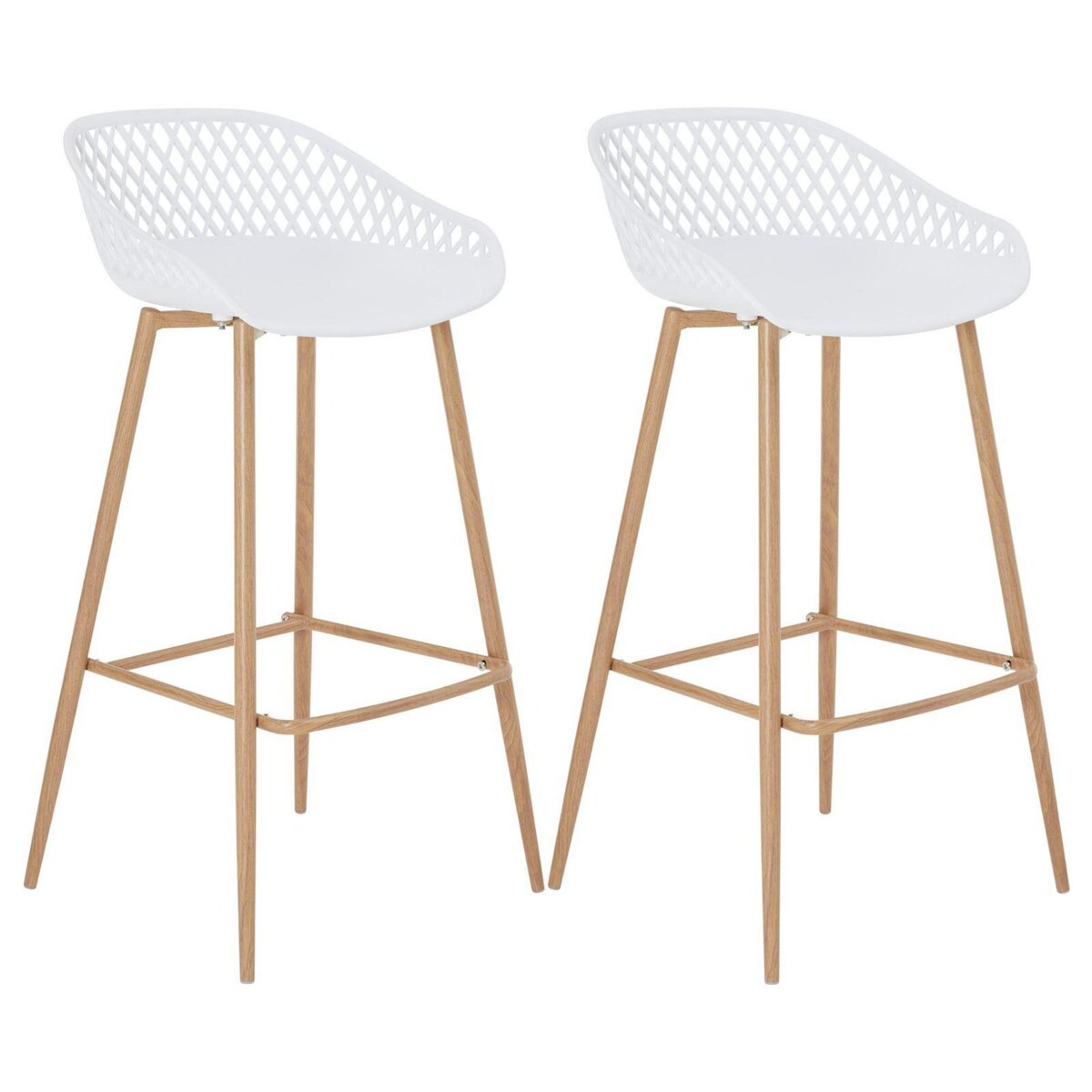 IDIMEX Lot de 2 tabourets de bar IREK, en plastique