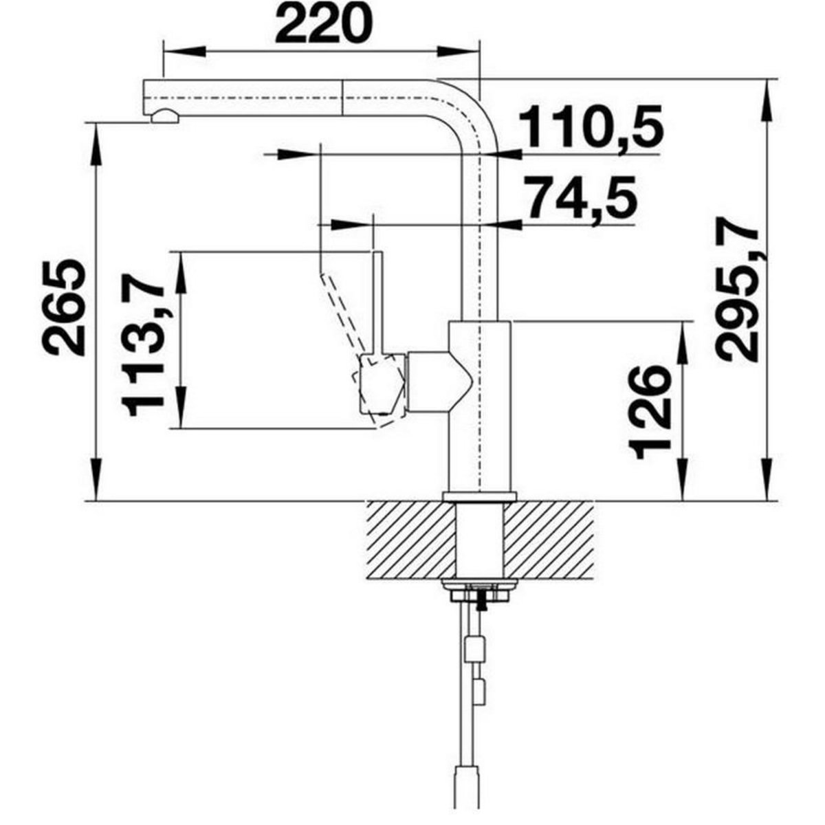 Blanco Mitigeur avec douchette inox - 523123