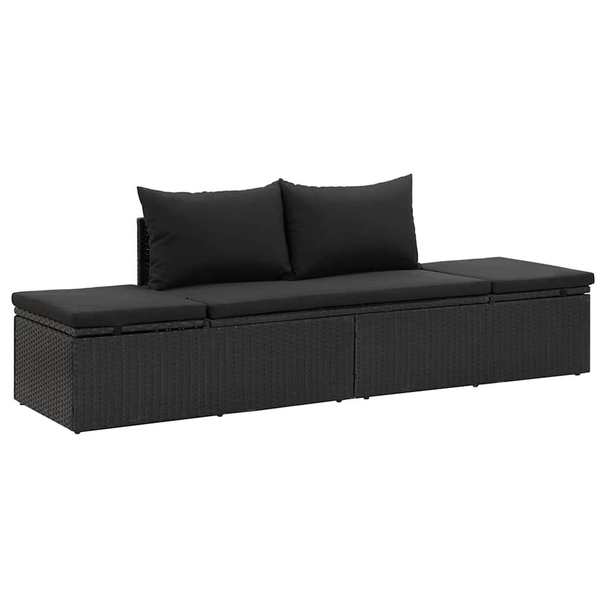 Voir la diapositive 2 : VIDAXL Chaise longue avec coussins resine tressee noir