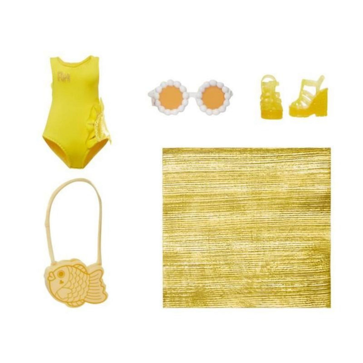 Rainbow Rainbow High Swim & Style - Poupée mannequin ariculée 27 cm - Sunny (Jaune) - Maillot de bain + Paréo - a partir de 4 ans