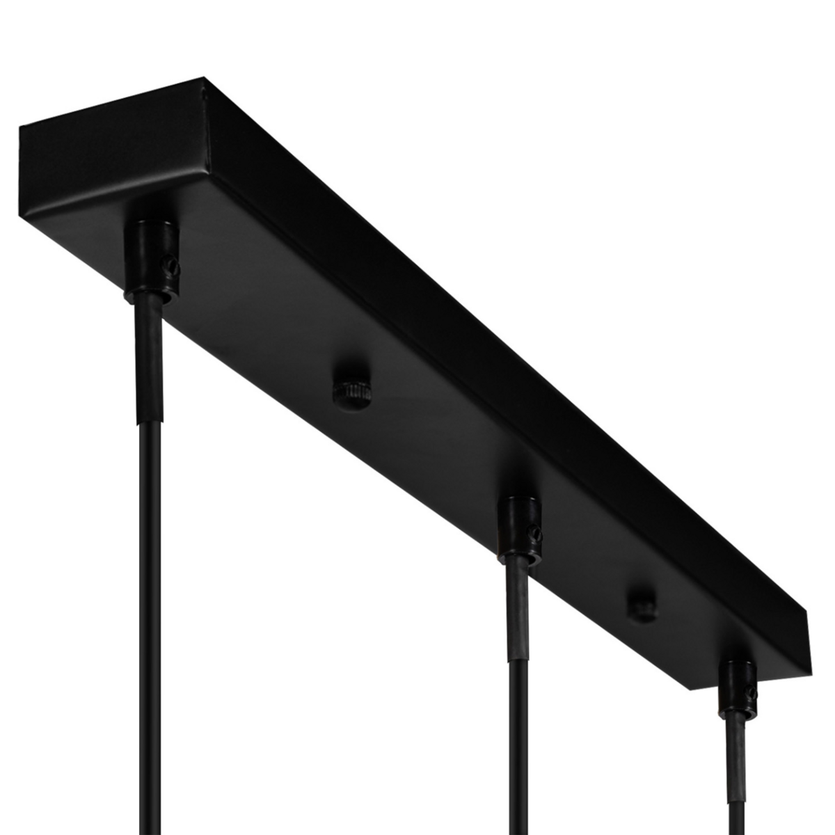 ID MARKET Suspension 3 lampes industrielles vintage en métal noir