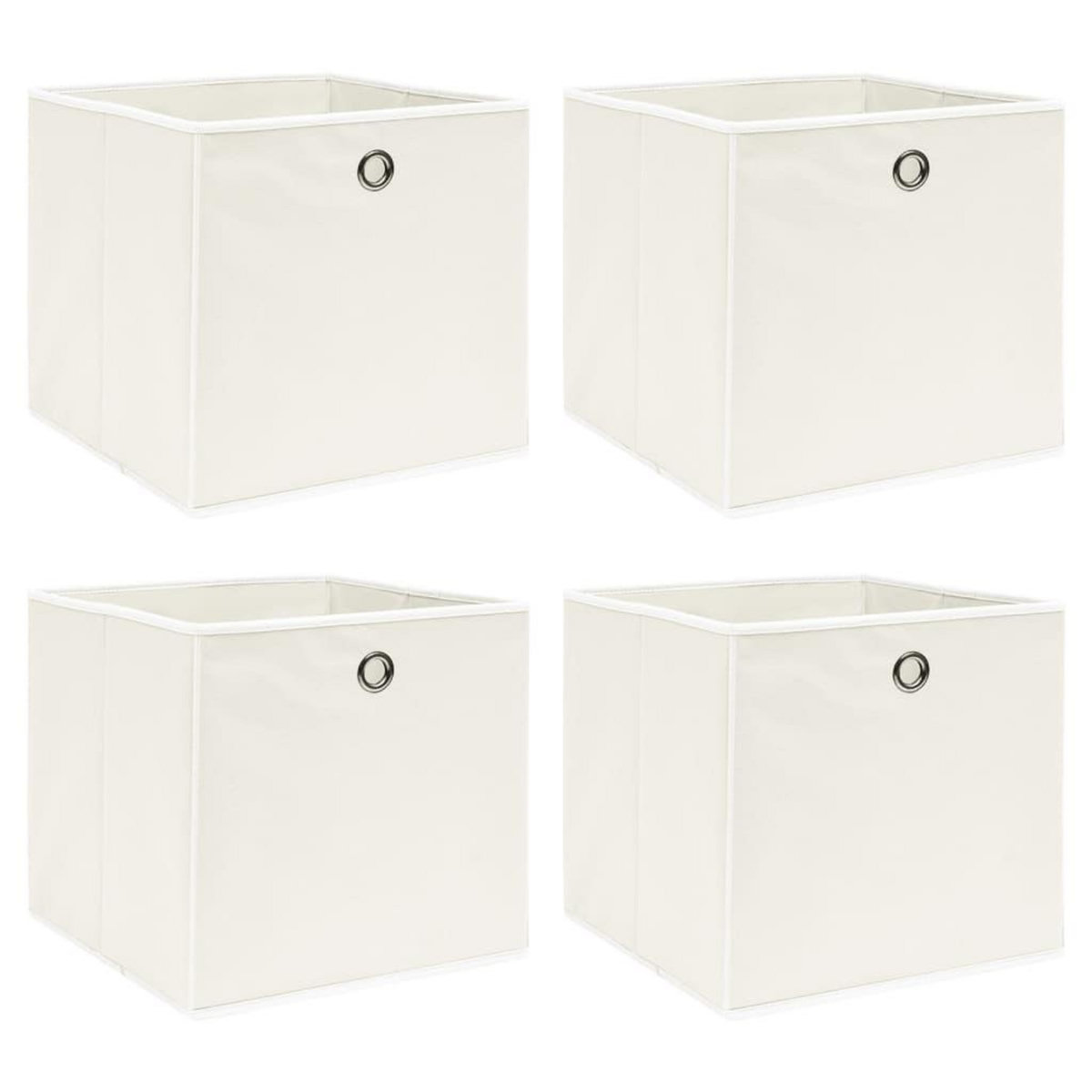VIDAXL Boîtes de rangement 4 pcs Blanc 32x32x32 cm Tissu