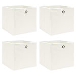 VIDAXL Boîtes de rangement 4 pcs Blanc 32x32x32 cm Tissu
