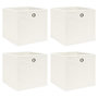 Voir la diapositive 1 : VIDAXL Boîtes de rangement 4 pcs Blanc 32x32x32 cm Tissu