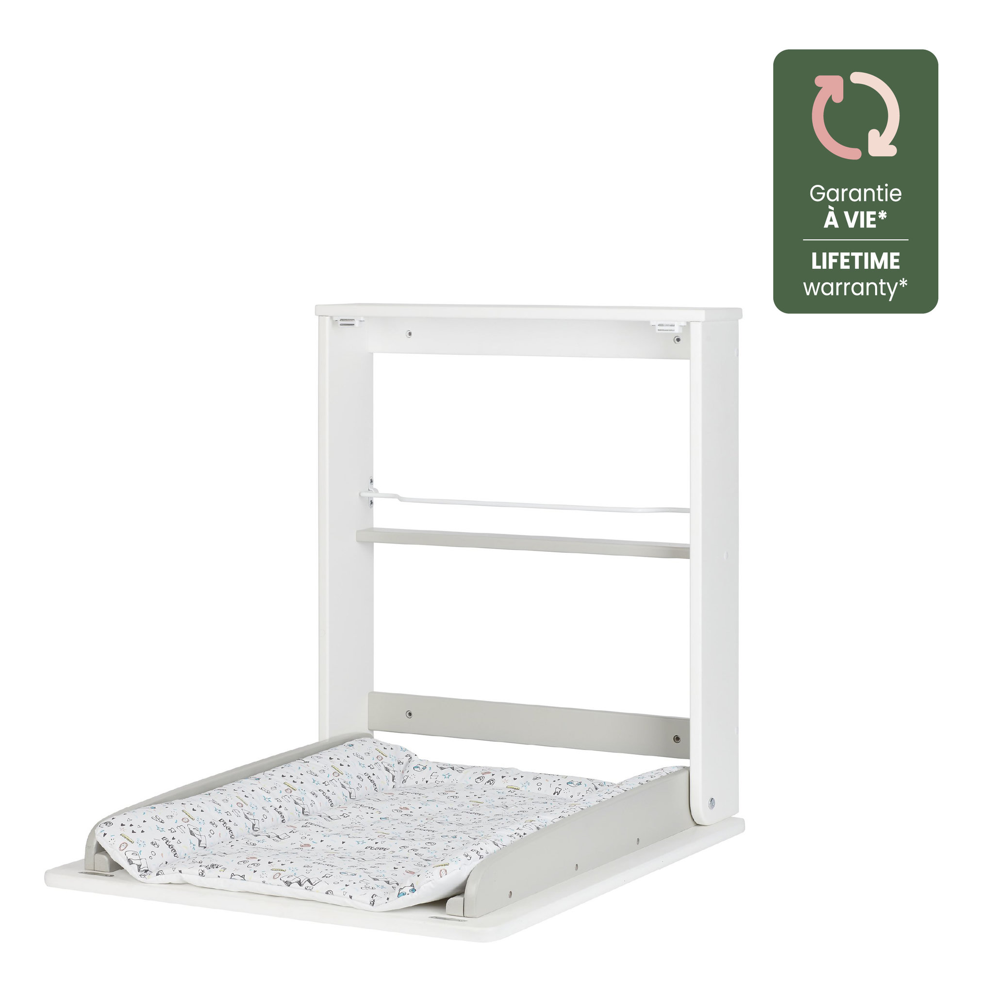 BADABULLE Table à langer murale Plouf compacte avec matelas à langer
