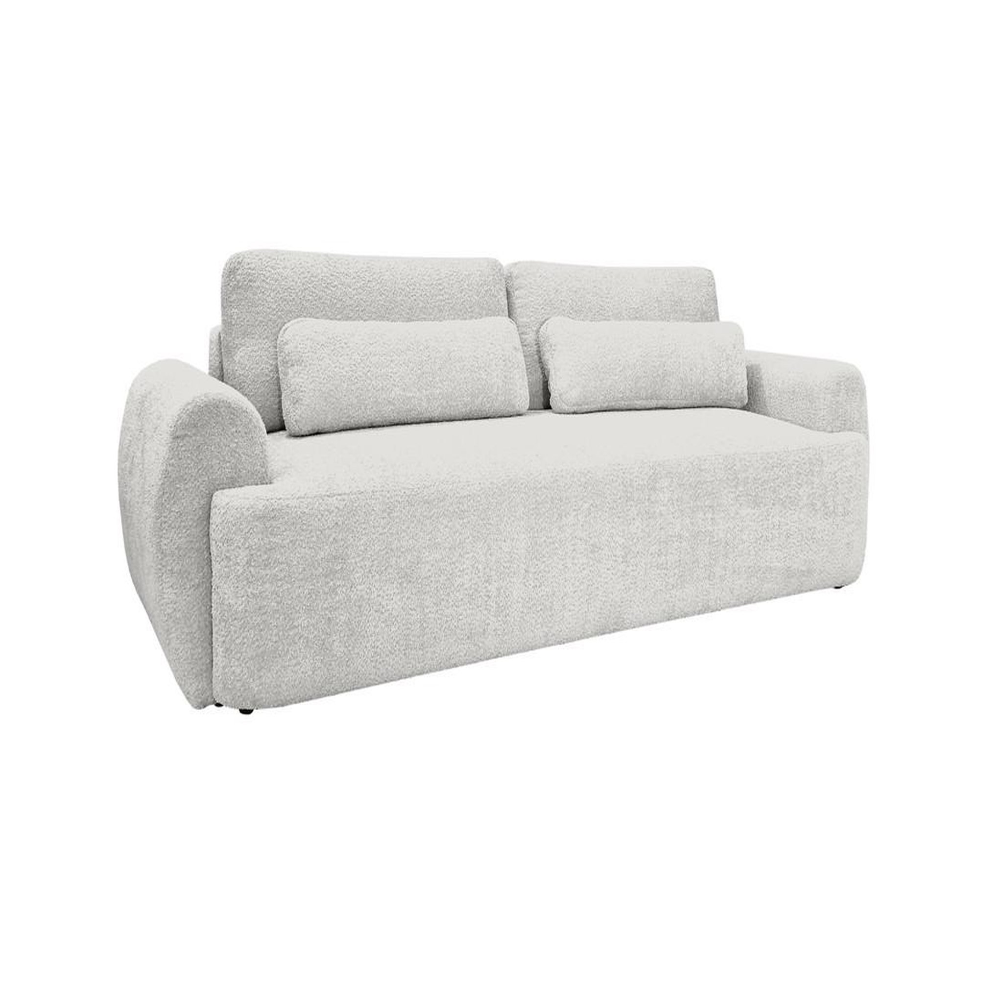 Voir la diapositive 1 : BEST MOBILIER Mahina - canapé droit 3 places - convertible avec coffre - en tissu bouclette
