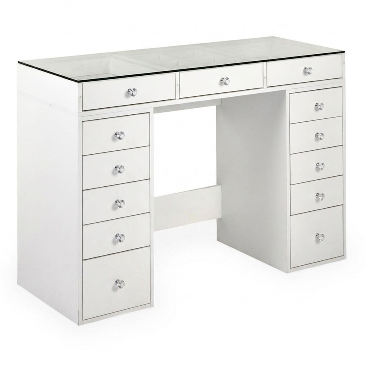 Paris Prix Coiffeuse Avec 13 Tiroirs  Beauté  120cm Blanc