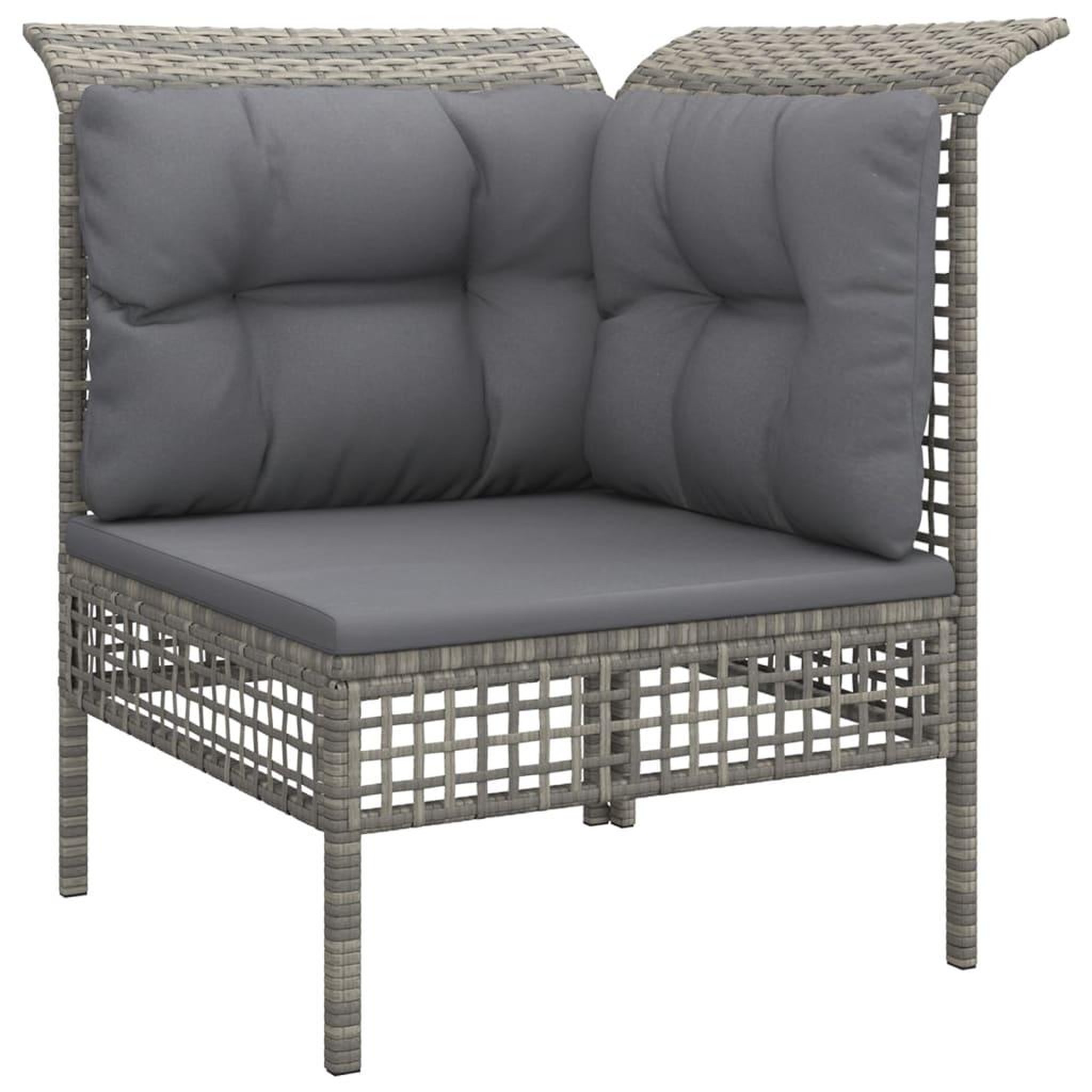 Voir la diapositive 4 : VIDAXL Salon de jardin 5 pcs avec coussins Gris Resine tressee