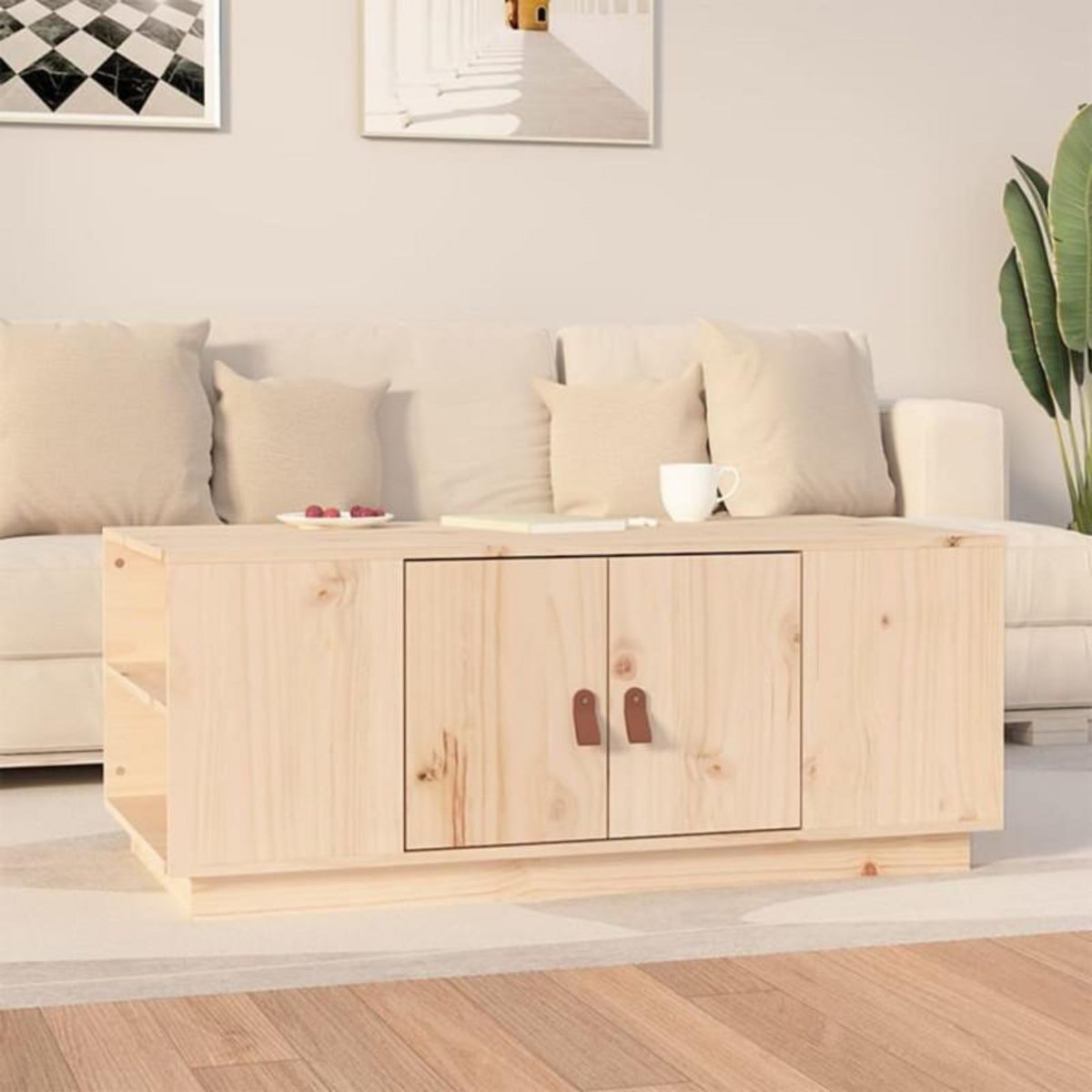 VIDAXL Table basse 100x50x41 cm Bois massif de pin