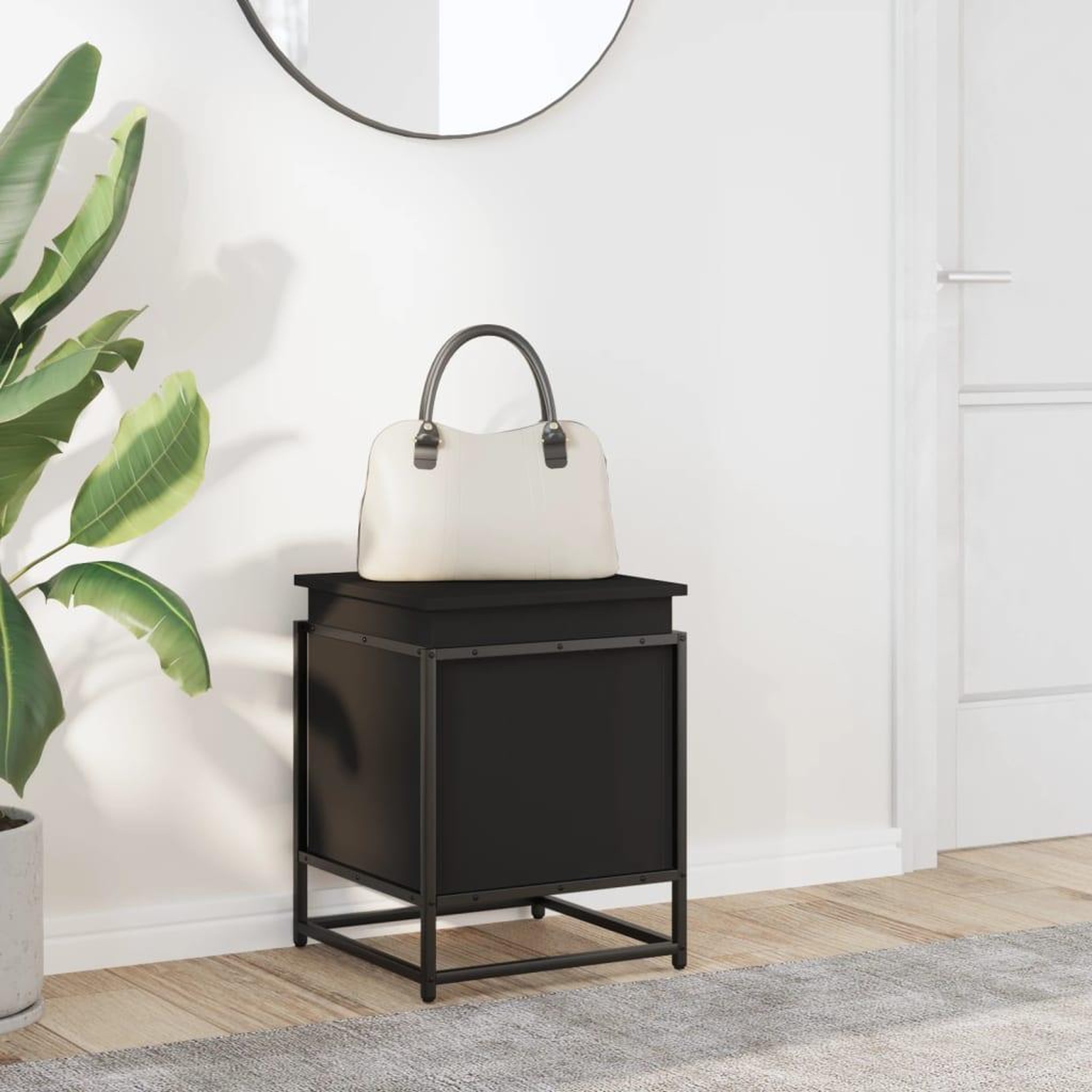 Voir la diapositive 3 : VIDAXL Boîte de rangement avec couvercle noir bois d'ingenierie