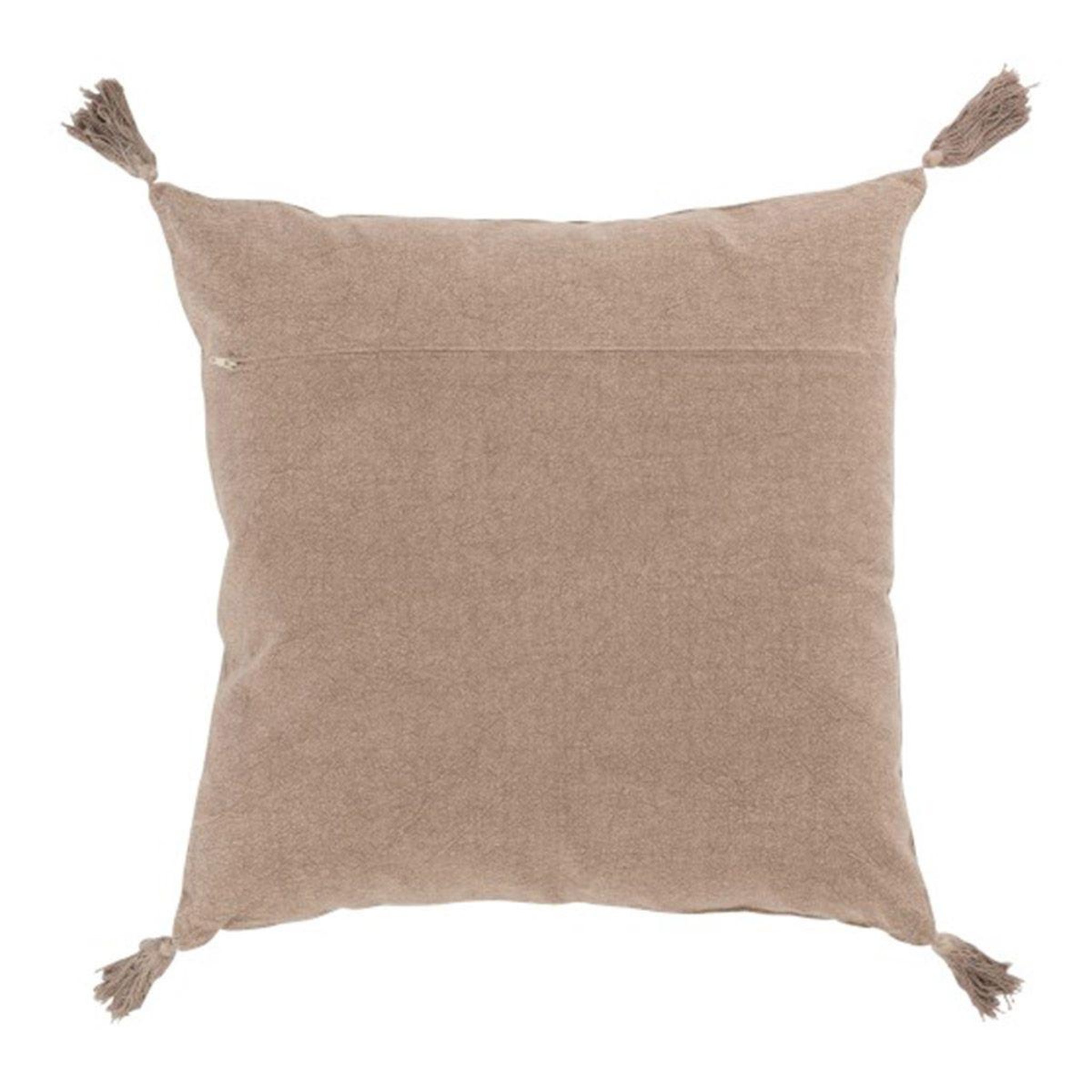 Voir la diapositive 2 : J-LINE Coussin déco en velours  roma  45x45cm marron