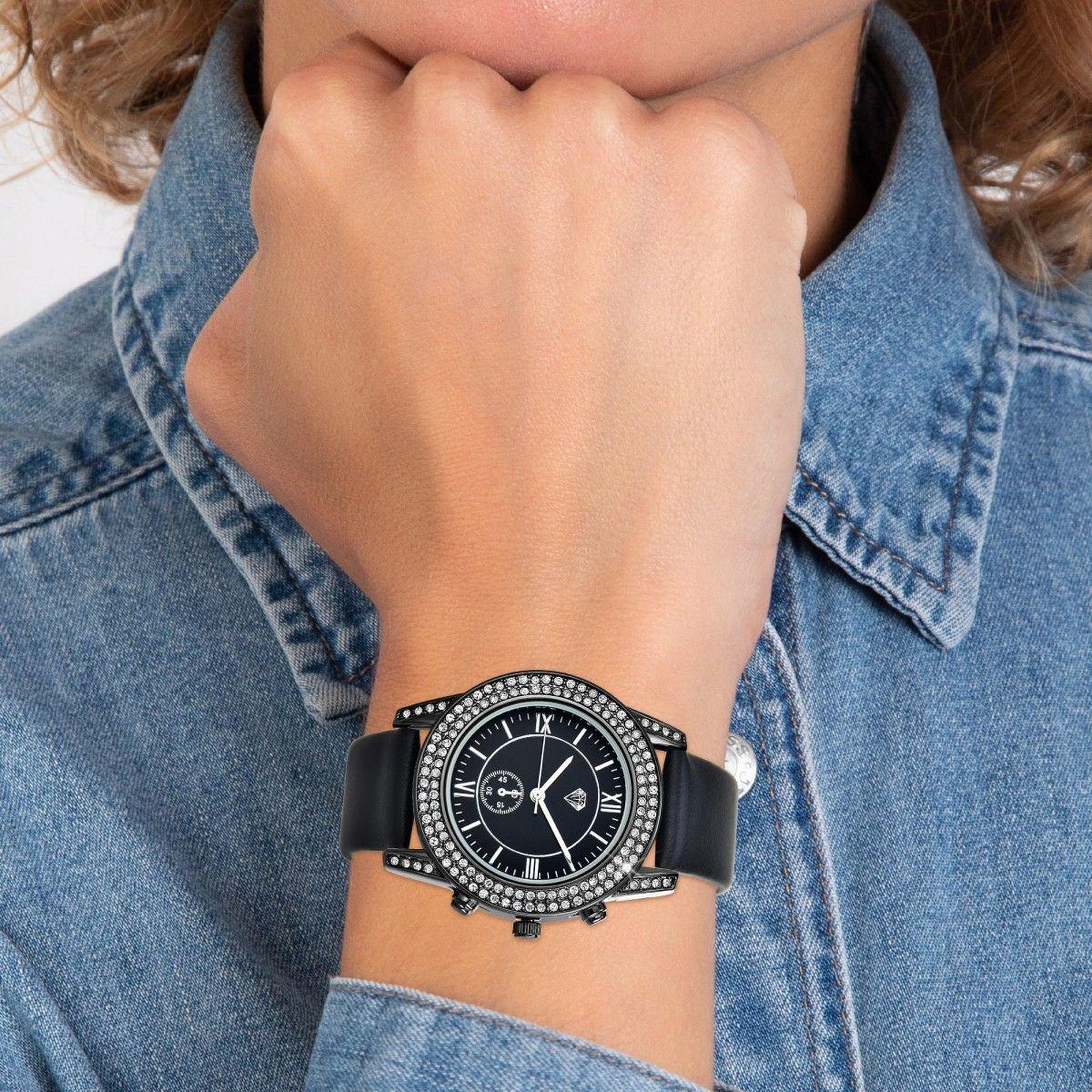 Voir la diapositive 2 : SC CRYSTAL Montre Elyssa élégante ornée de Cristaux scintillants par SC Crystal