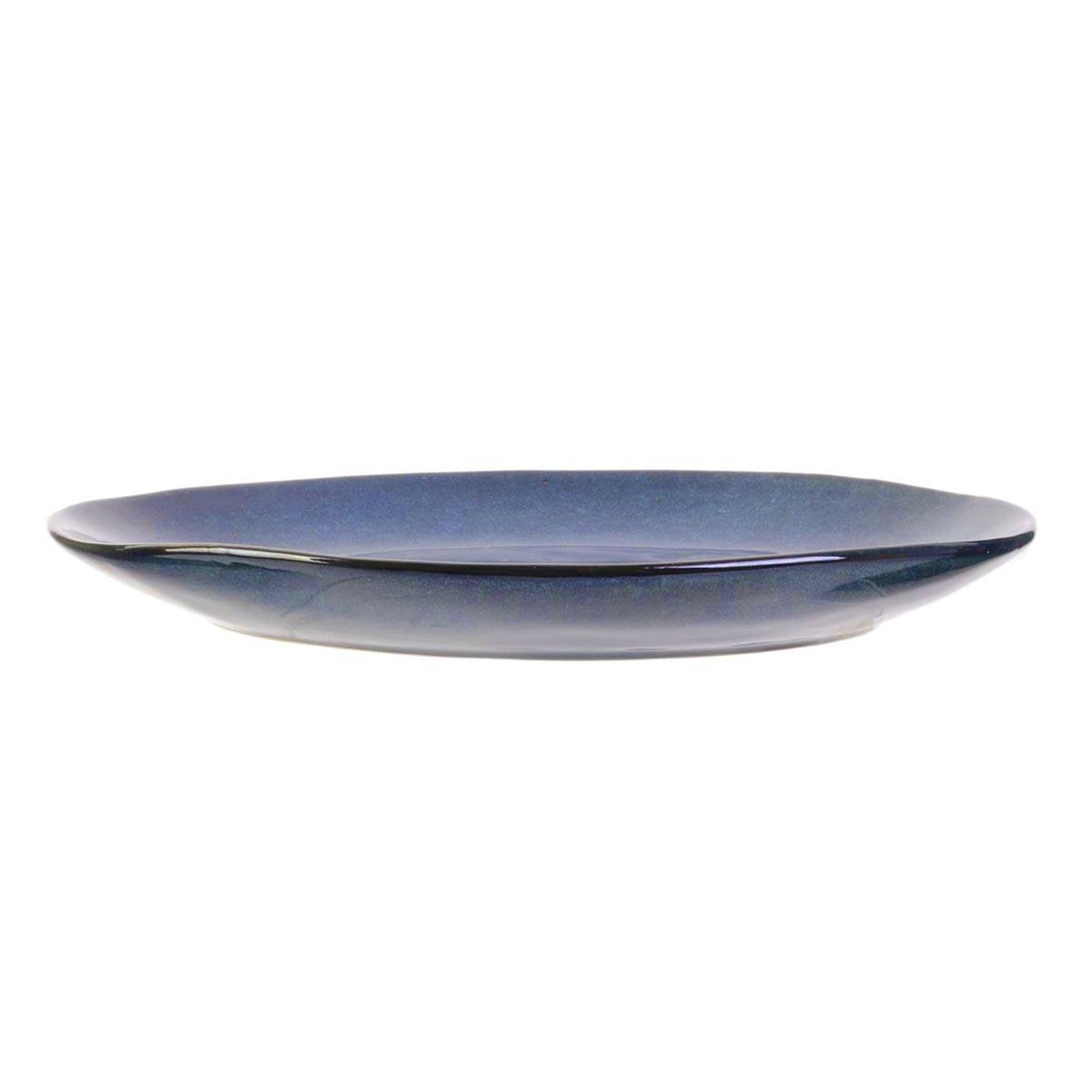 Voir la diapositive 2 : The Home Deco Factory Lot de 6 assiettes à dessert  au grès  22cm bleu