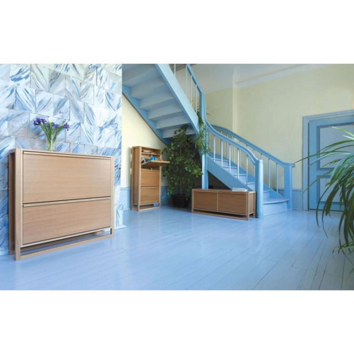 Paris Prix Meuble à Chaussures 2 Compartiments  NewEst  50cm Chêne