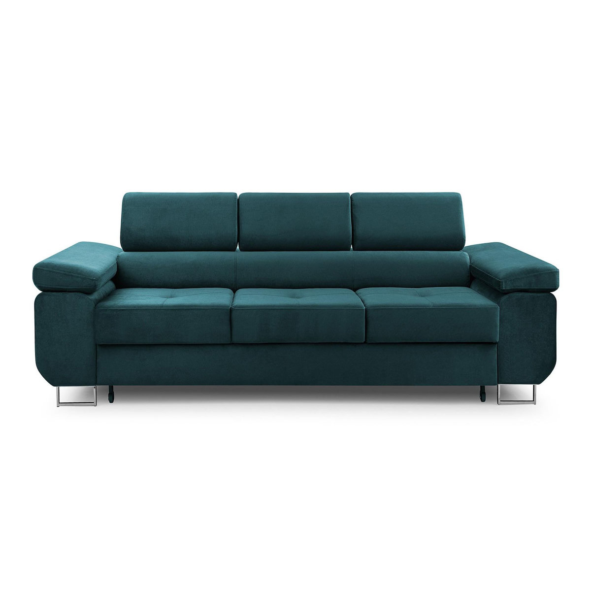 BEST MOBILIER Pablo - canapé 3 places - convertible avec têtières réglables - en velours