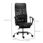 Voir la diapositive 3 : VINSETTO Fauteuil de bureau ergonomique avec coussin lombaire - repose-pieds rétractable - 65 x 60 x 119-127 cm - noir