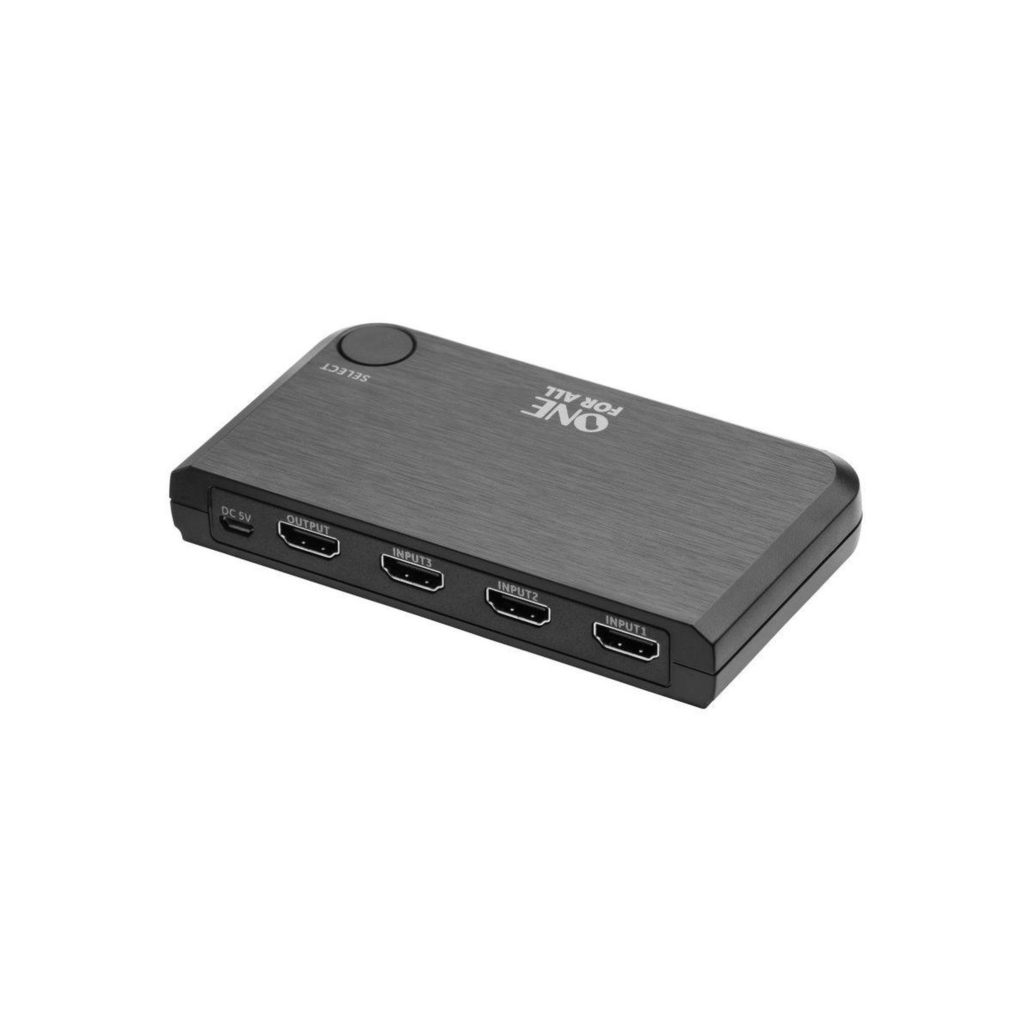 One For All Switch HDMI HDMI TV 3 entrees 4K
