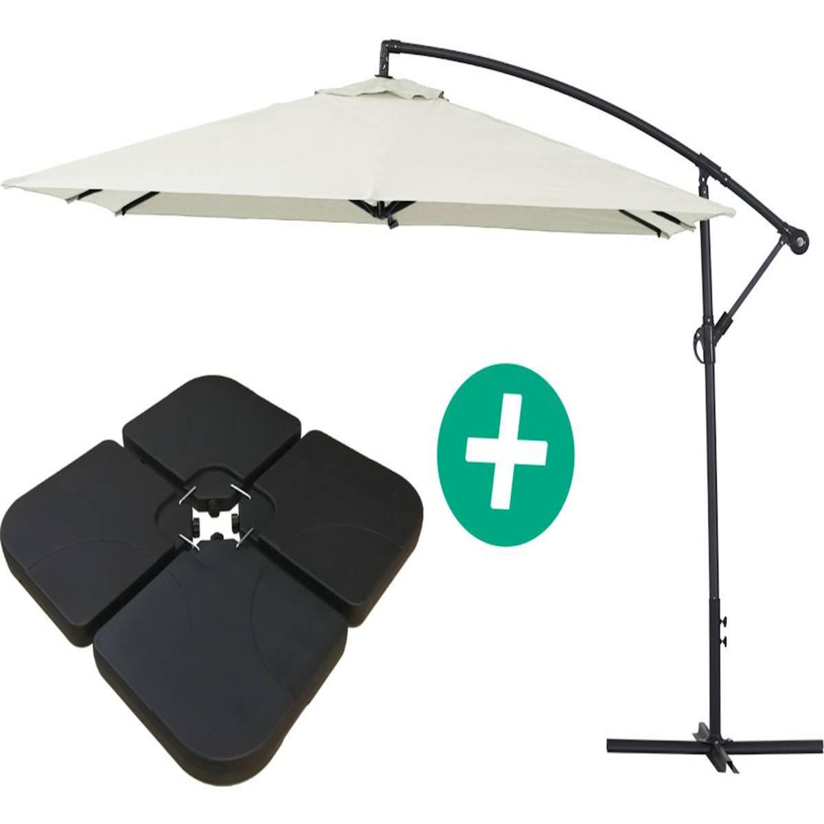 Habitat et Jardin Parasol jardin déporté Alu  Ilios 3  - Carré - 3 x 3 m - Ecru - Dalles incluses