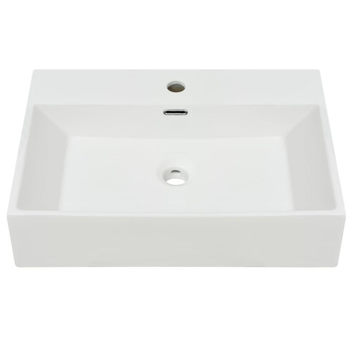 VIDAXL Vasque avec trou de robinet en ceramique Blanc 60,5x42,5x14,5cm