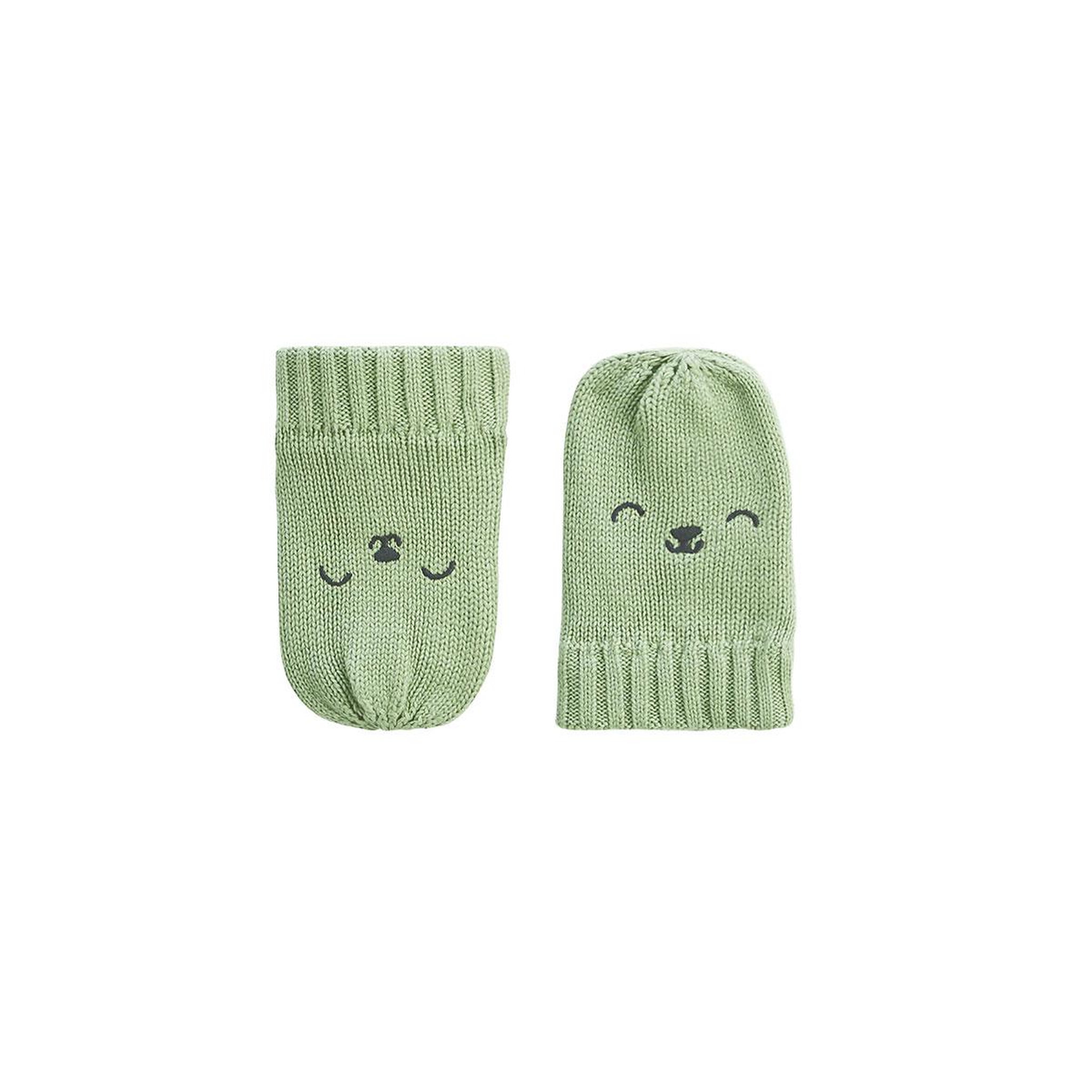 Voir la diapositive 4 : Petit Béguin Ensemble bonnet, moufles et écharpe bébé en tricot Boavista