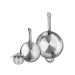 ELO Ensemble de 2 Poêles de cuisson 24 et 32 cm et 1 faitout 12 cm Elo Profi Brillant