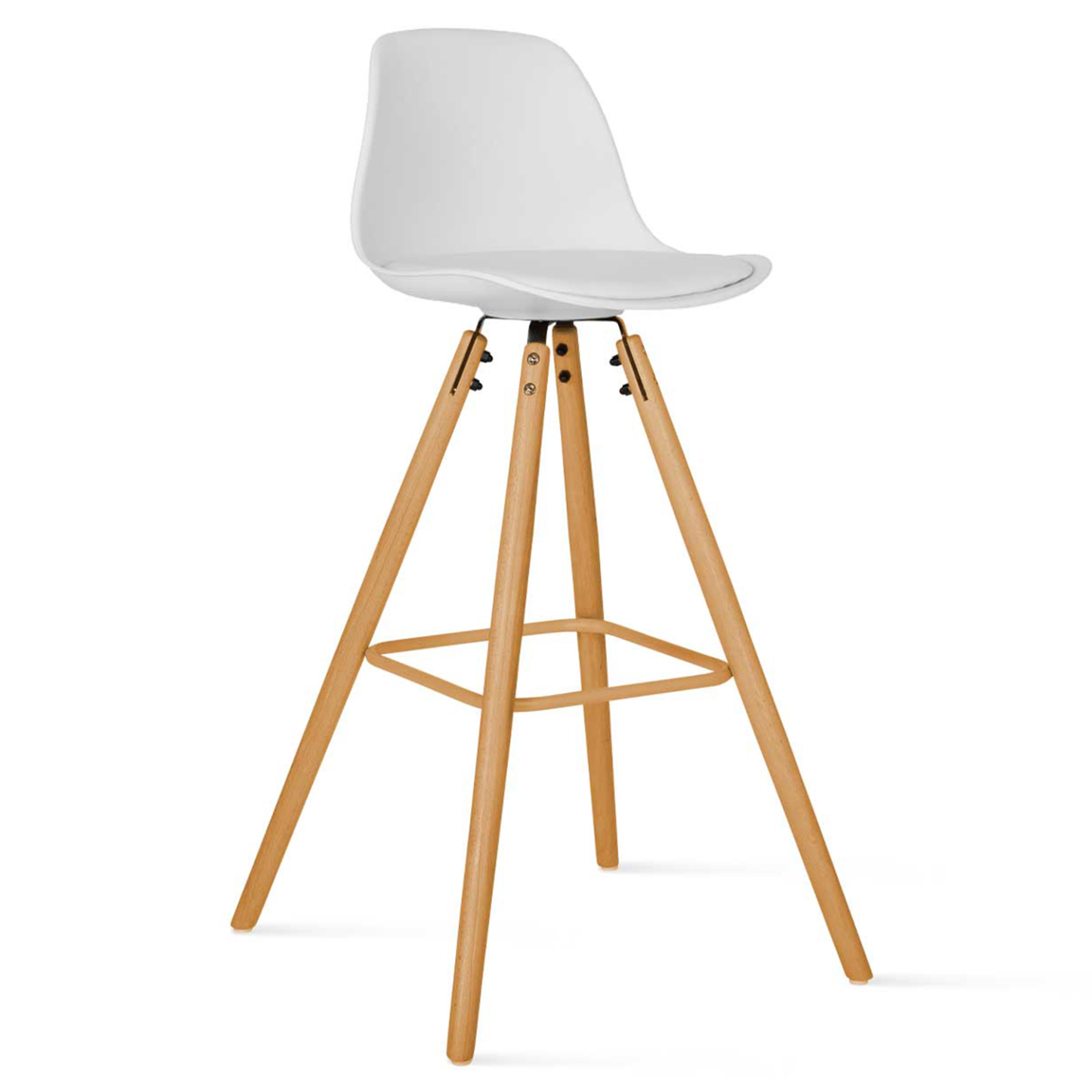 Voir la diapositive 4 : ID MARKET Lot de 4 tabourets de bar sara mix color gris foncé, gris clair, blanc et noir
