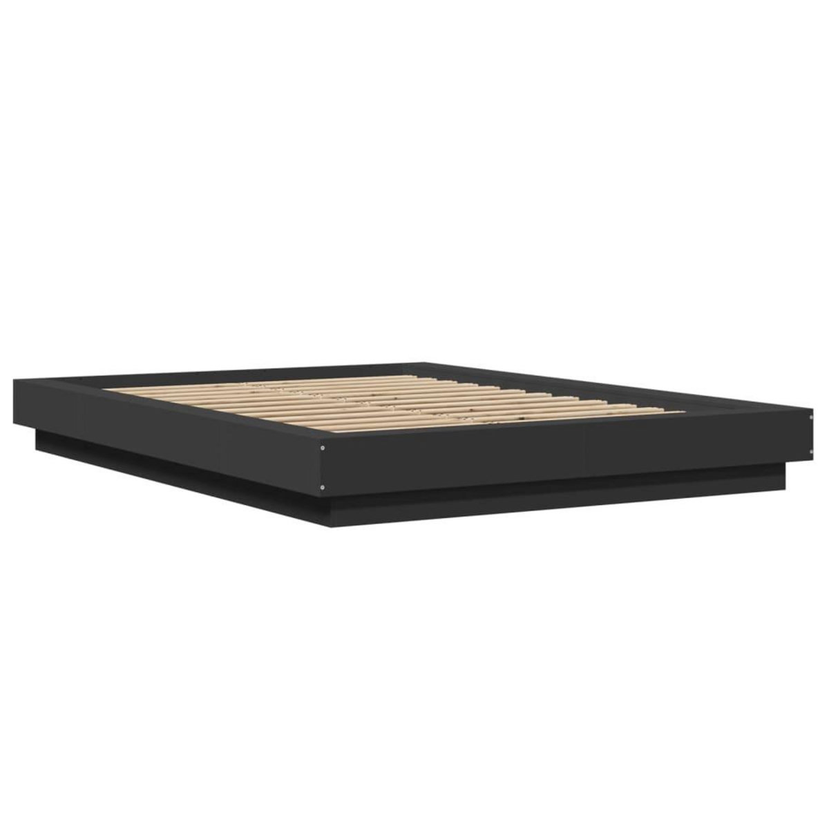 VIDAXL Cadre de lit avec lumieres LED sans matelas noir 120x190cm